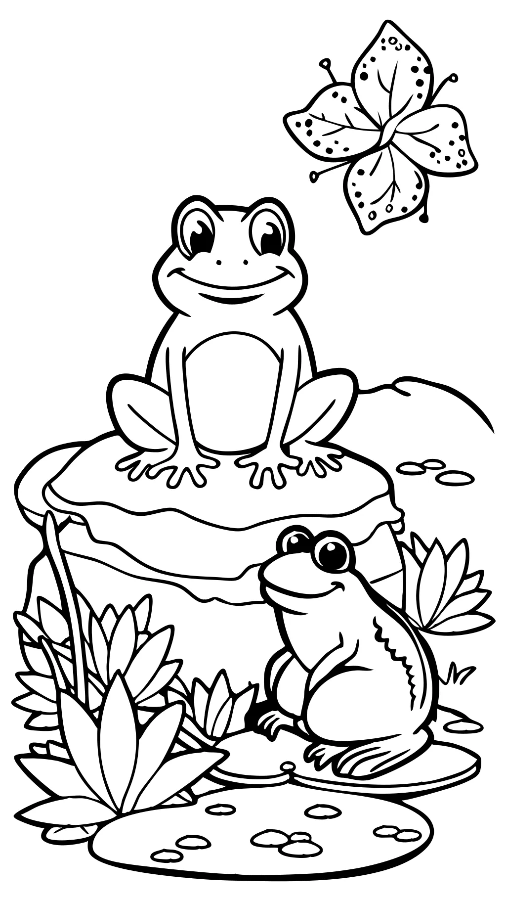 coloriages de grenouille et de crapaud